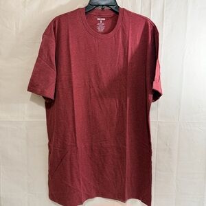 True Classic Men's Tall Classic Crew Neck T-Shirt in Heather Red Tall XL